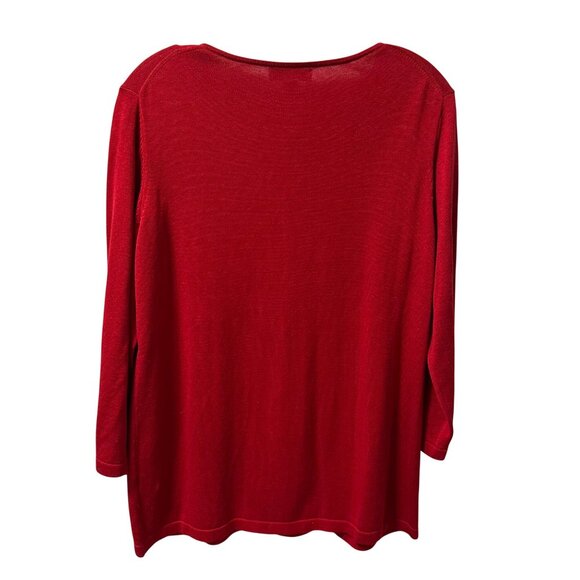 Coldwater Creek Red Button-Front Cardigan Sweater L Cotton Blend sweater - Picture 9 of 10